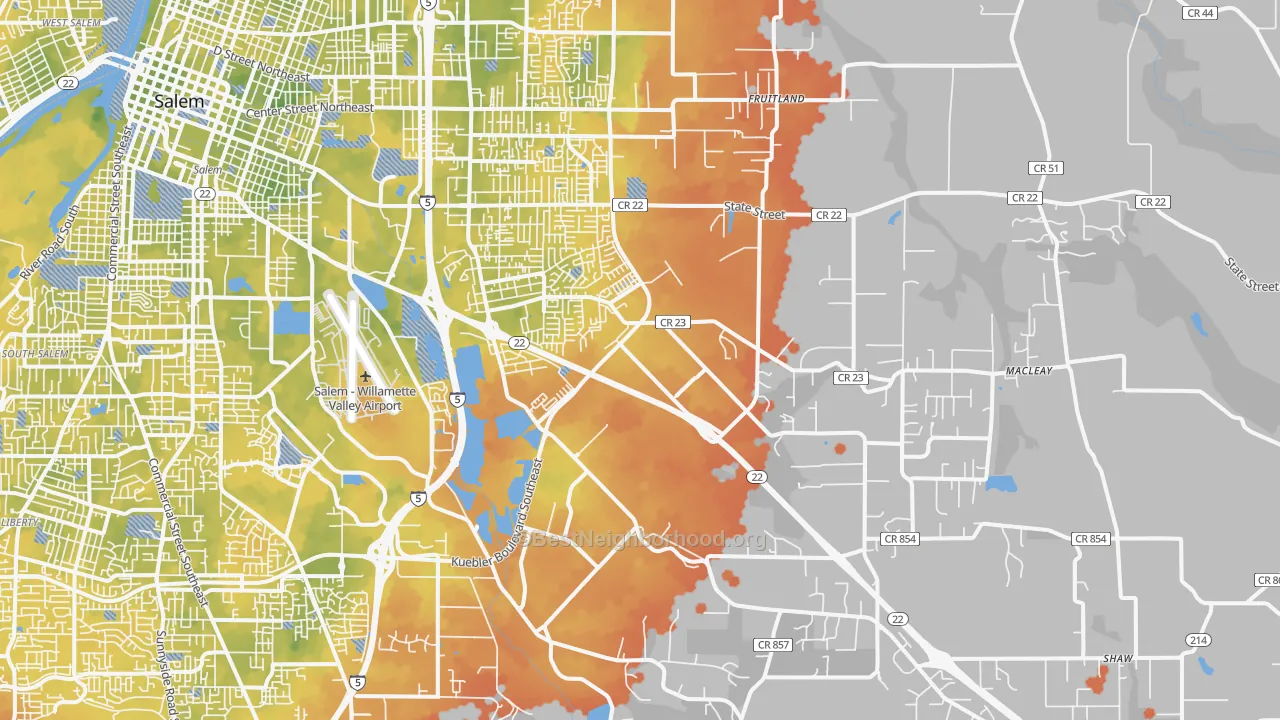 Bike Grade map of 97317, OR