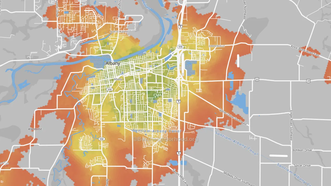 Bike Grade map of 97322, OR