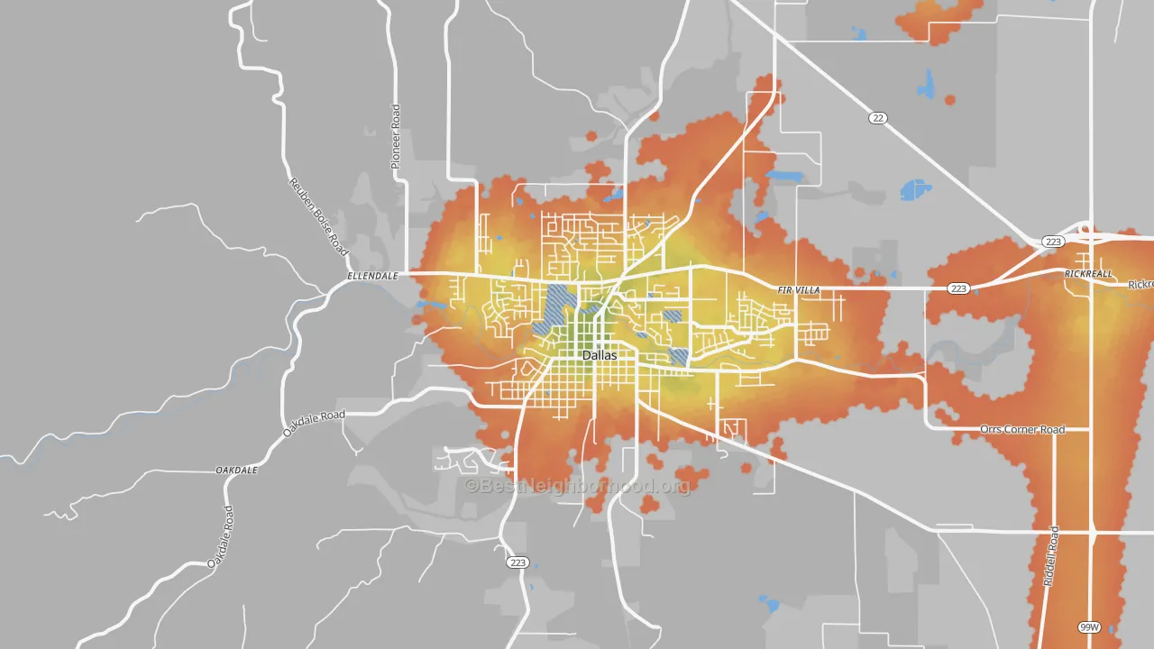 Bike Grade map of 97338, OR
