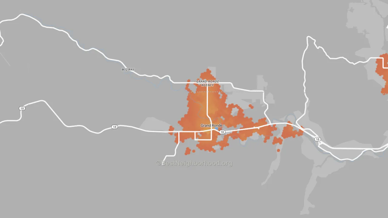 Bike Grade map of 97347, OR