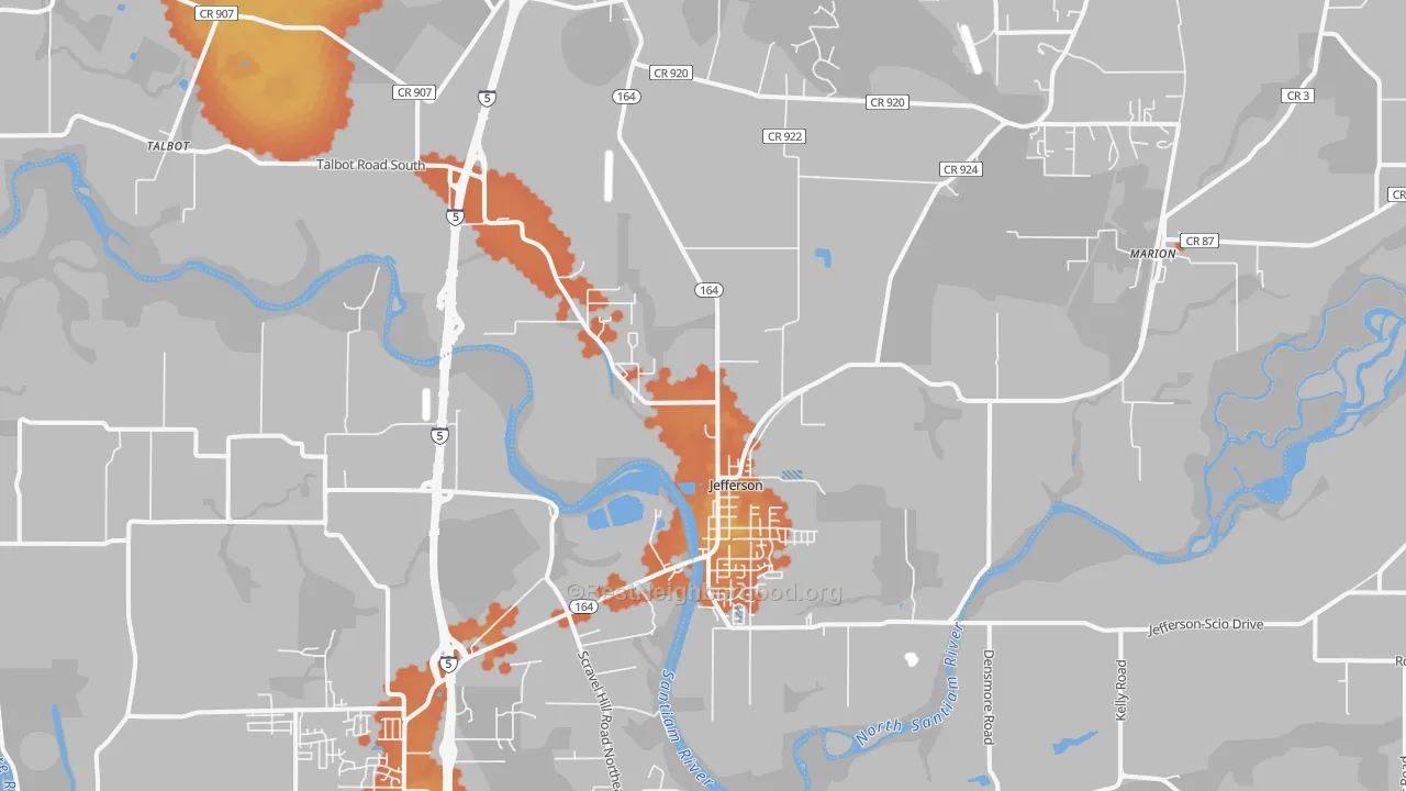 Bike Grade map of 97352, OR