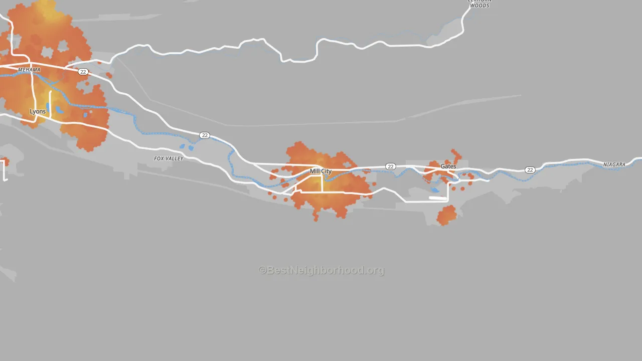 Bike Grade map of 97360, OR
