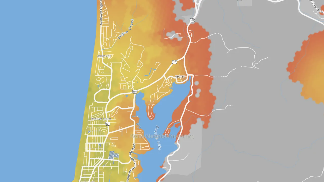 Bike Grade map of 97364, OR