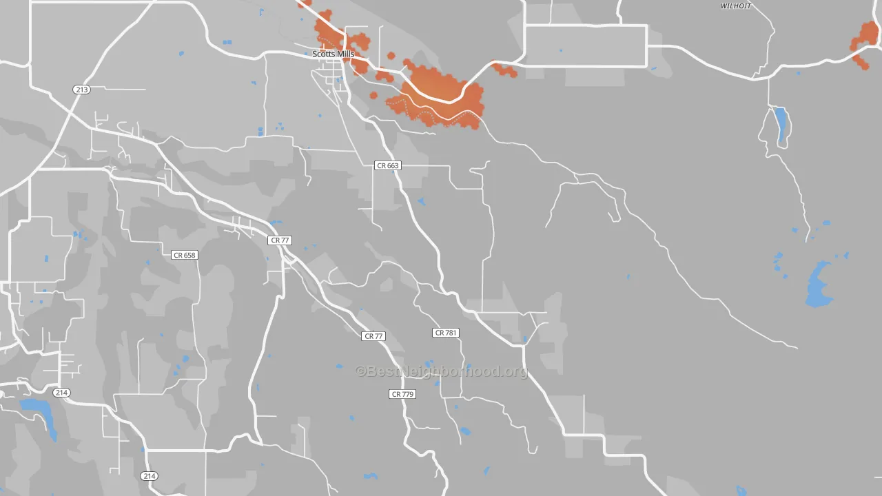 Bike Grade map of 97375, OR