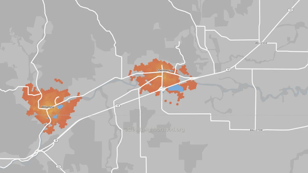 Bike Grade map of 97378, OR