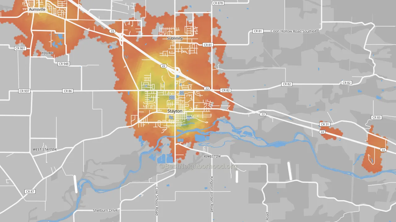 Bike Grade map of 97383, OR