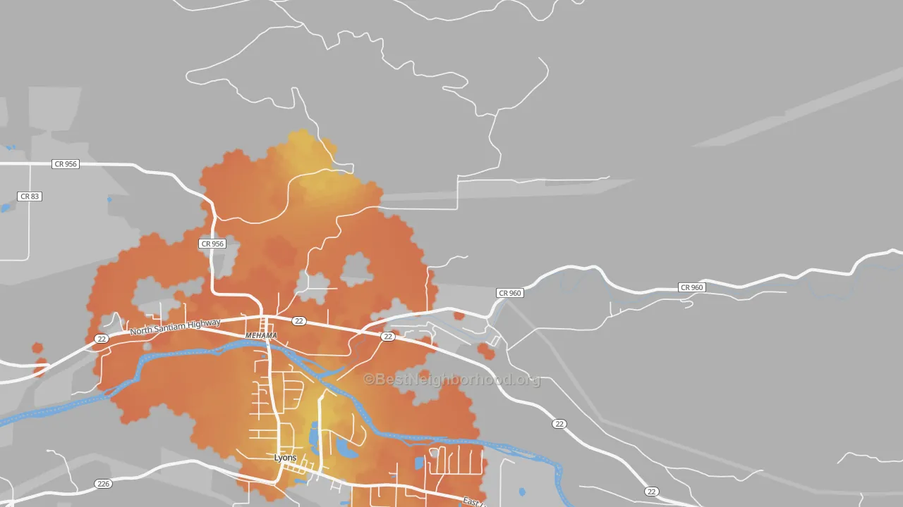 Bike Grade map of 97384, OR