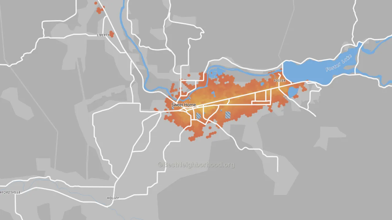 Bike Grade map of 97386, OR