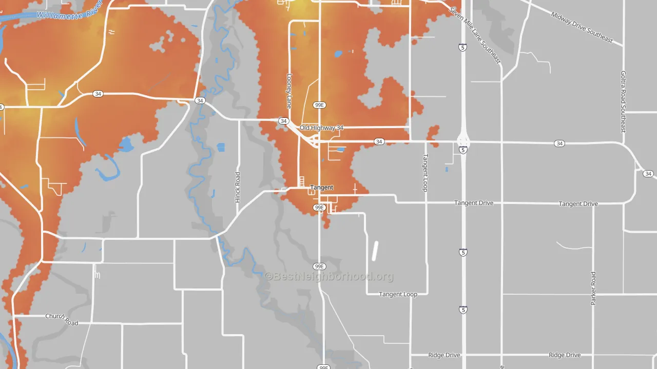 Bike Grade map of 97389, OR