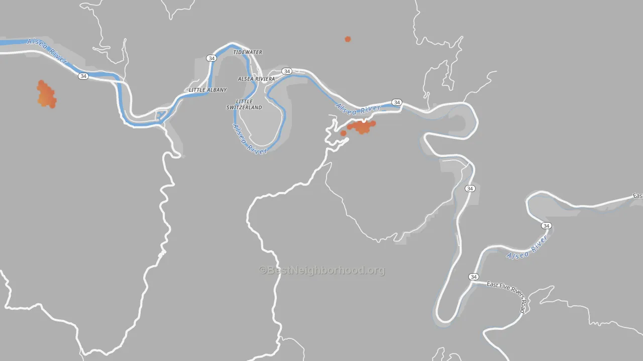 Bike Grade map of 97390, OR