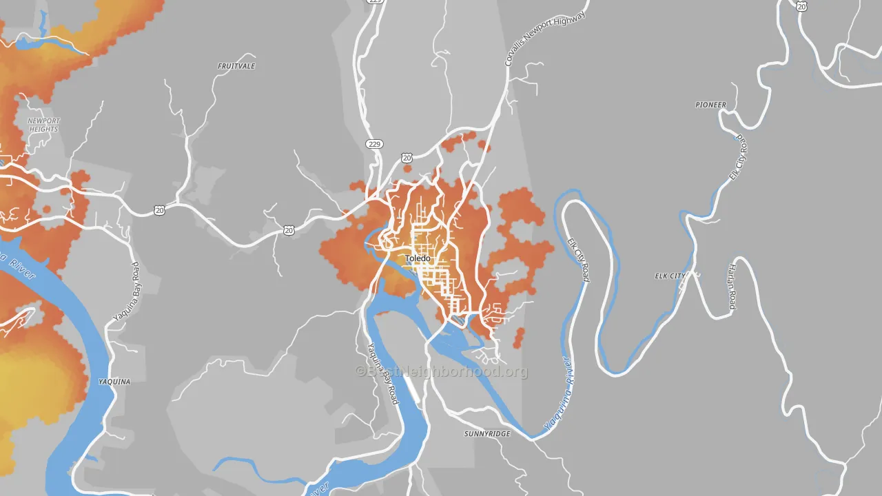 Bike Grade map of 97391, OR