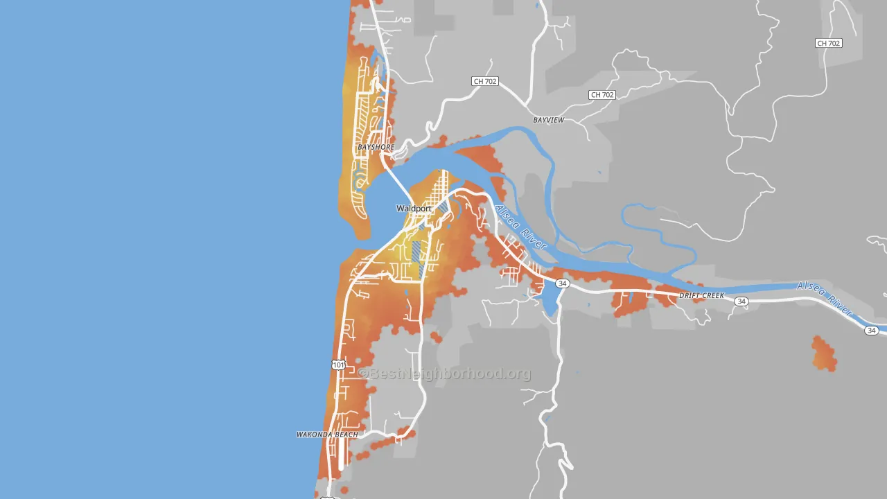Bike Grade map of 97394, OR