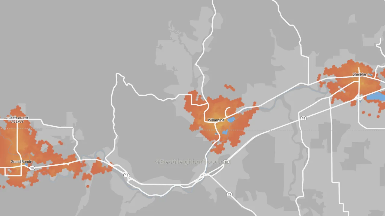 Bike Grade map of 97396, OR