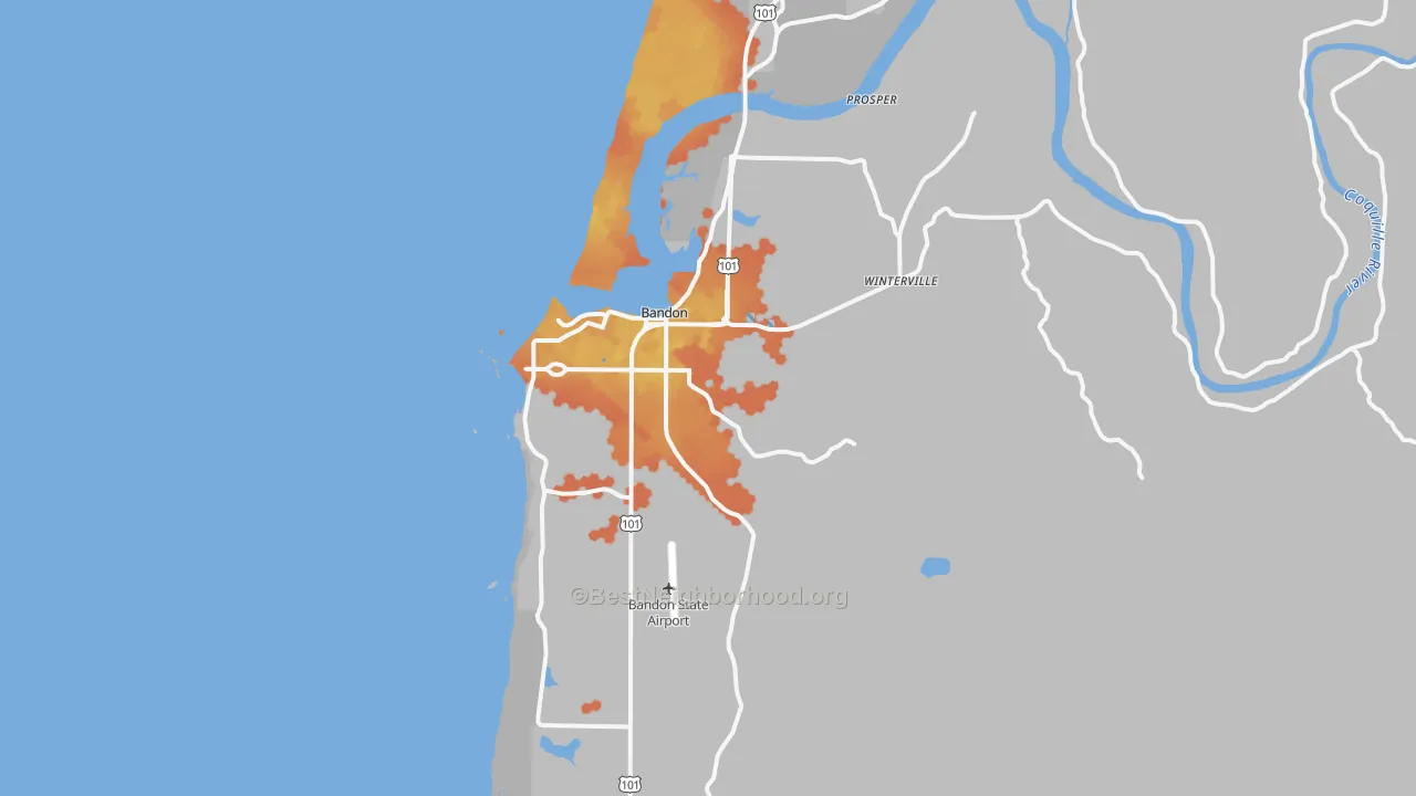 Bike Grade map of 97411, OR
