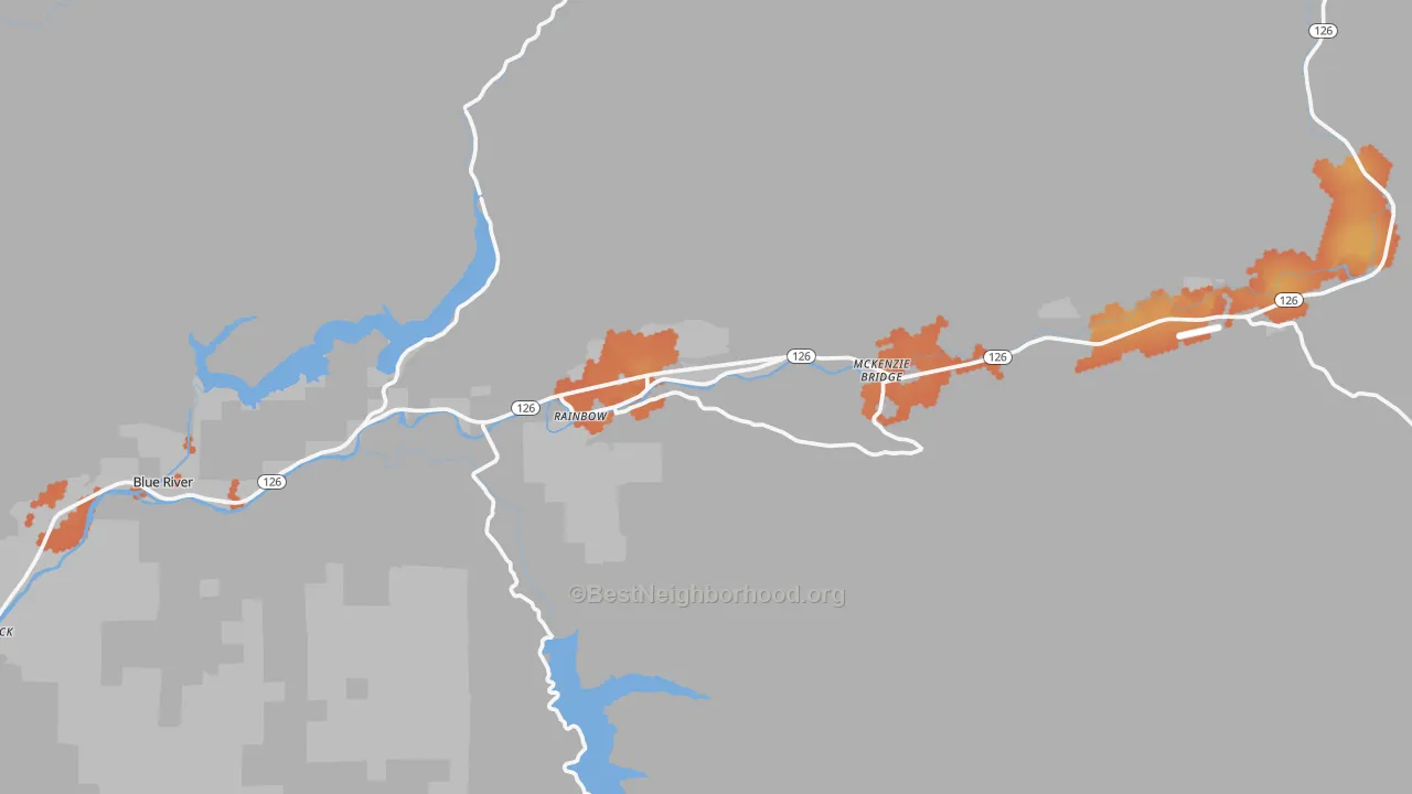 Bike Grade map of 97413, OR
