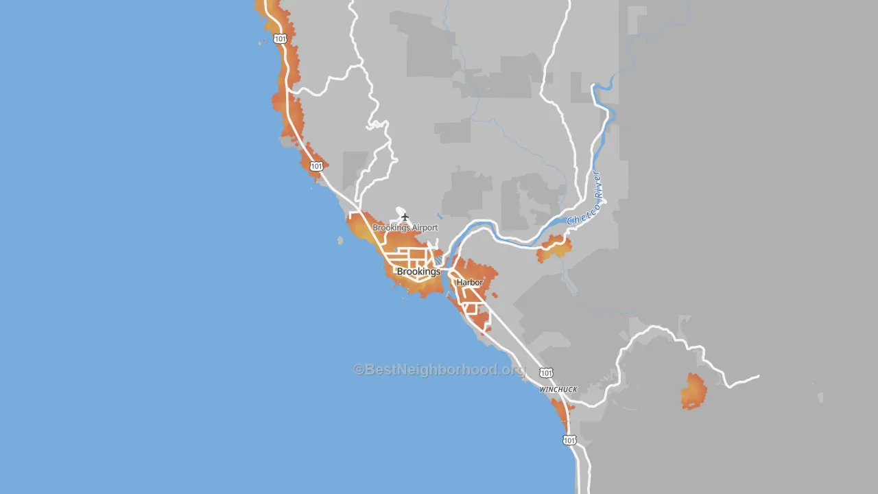 Bike Grade map of 97415, OR