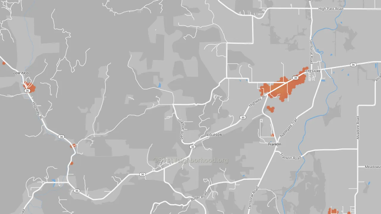 Bike Grade map of 97419, OR