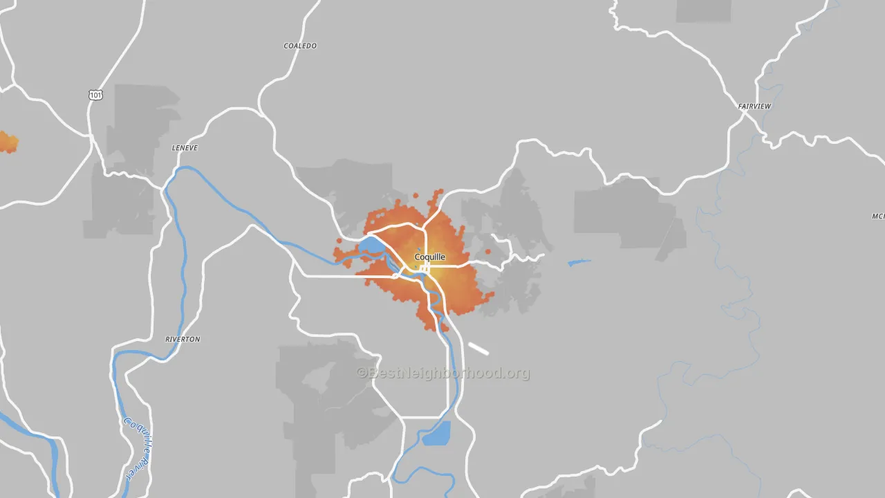 Bike Grade map of 97423, OR