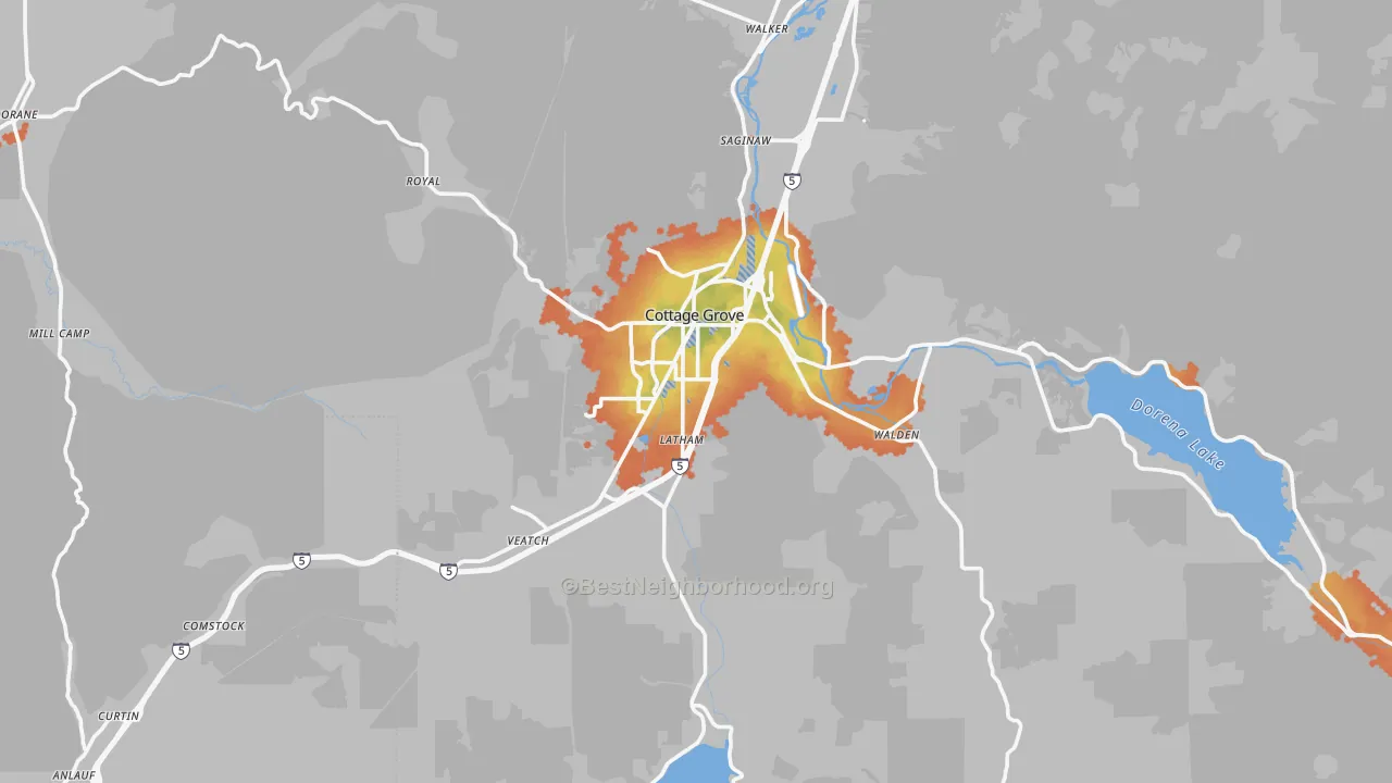 Bike Grade map of 97424, OR