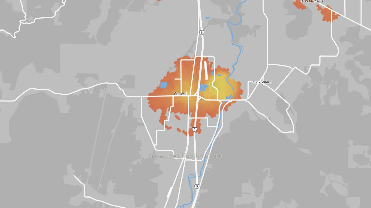 Bike Grade map of 97426, OR