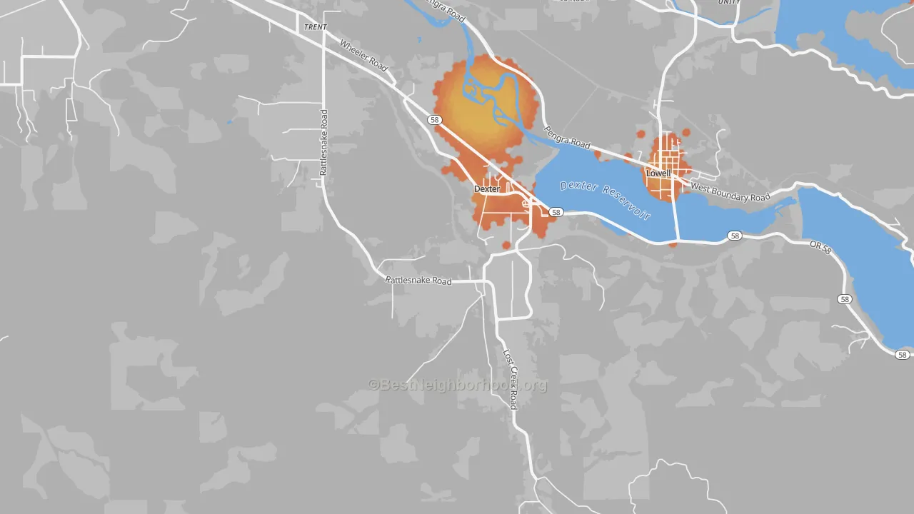 Bike Grade map of 97431, OR
