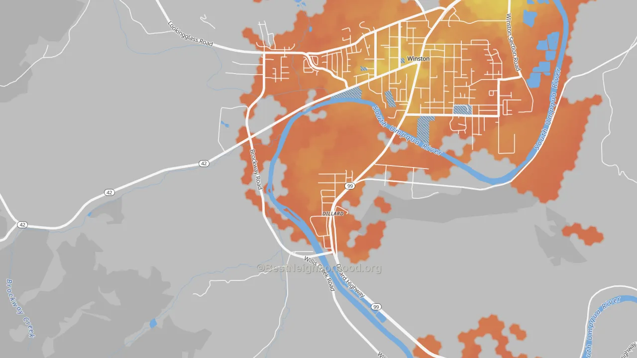Bike Grade map of 97432, OR