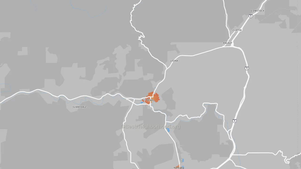 Bike Grade map of 97435, OR