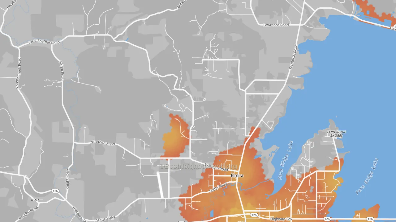 Bike Grade map of 97437, OR