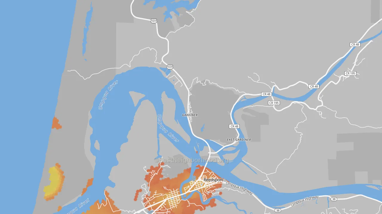 Bike Grade map of 97441, OR