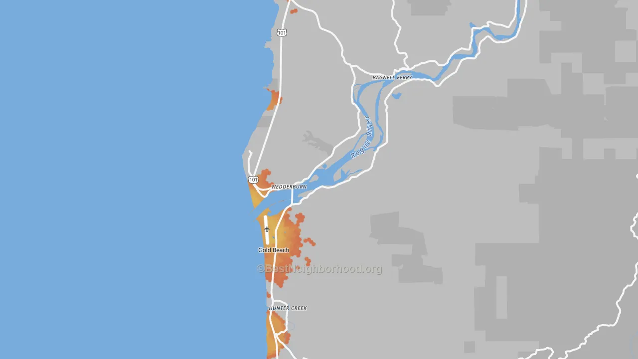 Bike Grade map of 97444, OR