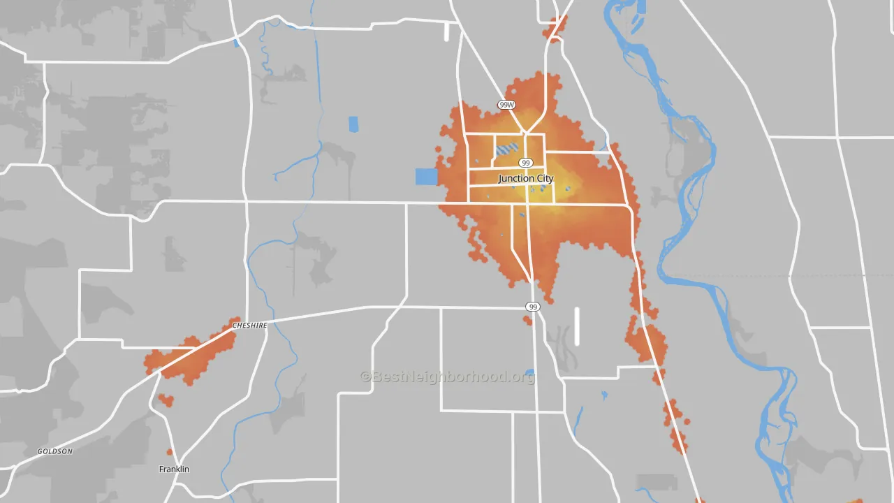Bike Grade map of 97448, OR