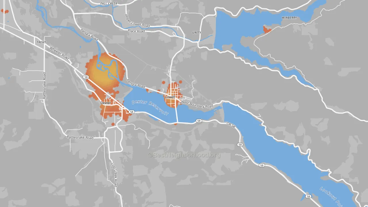 Bike Grade map of 97452, OR