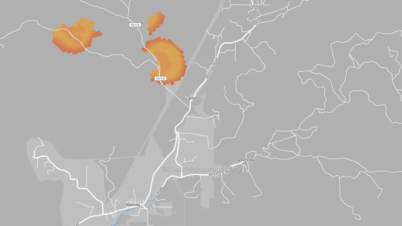 Bike Grade map of 97454, OR