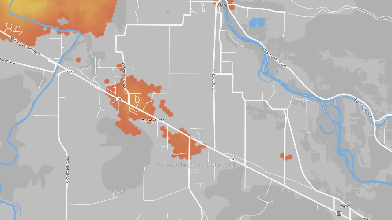 Bike Grade map of 97455, OR