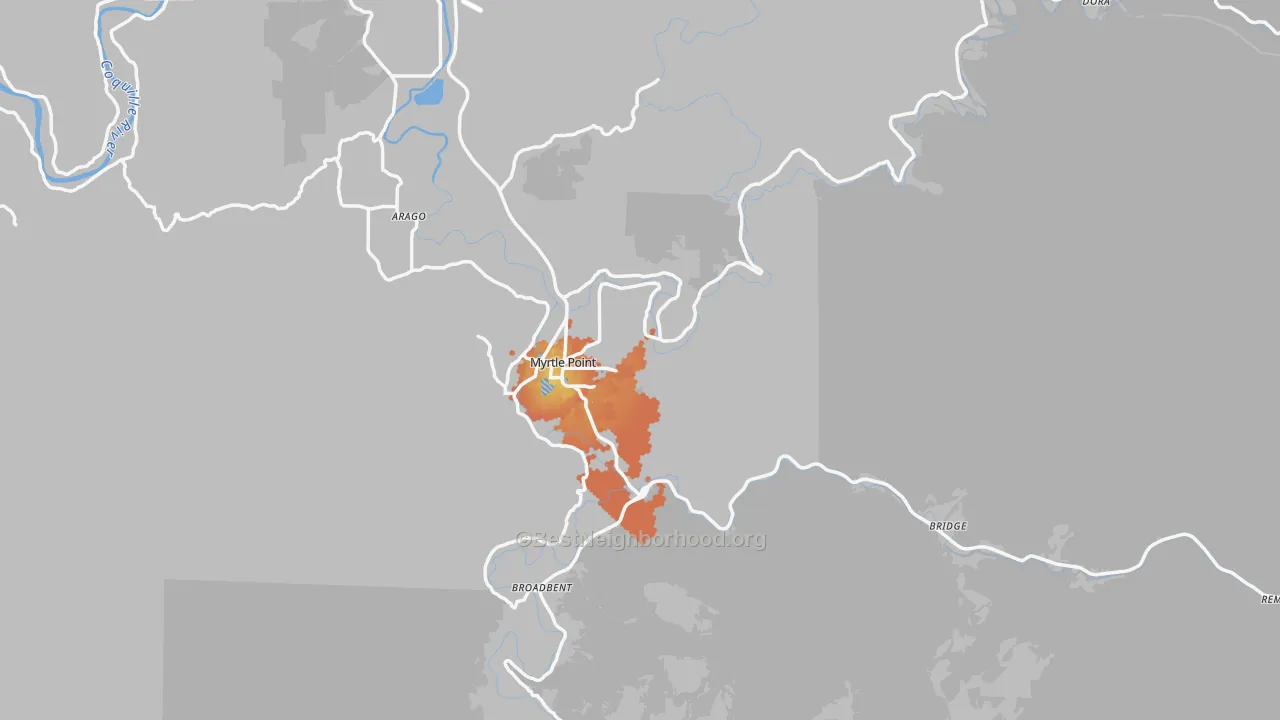 Bike Grade map of 97458, OR