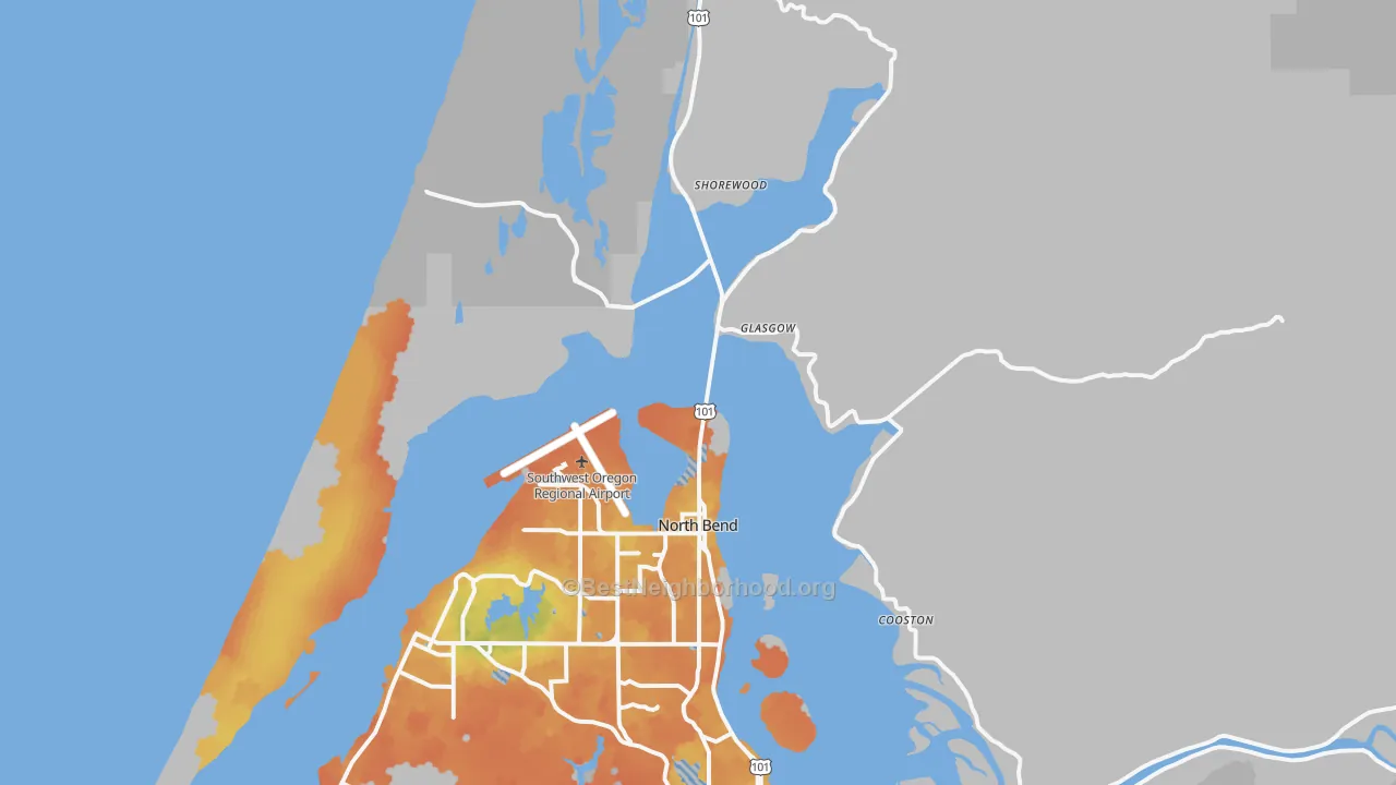 Bike Grade map of 97459, OR