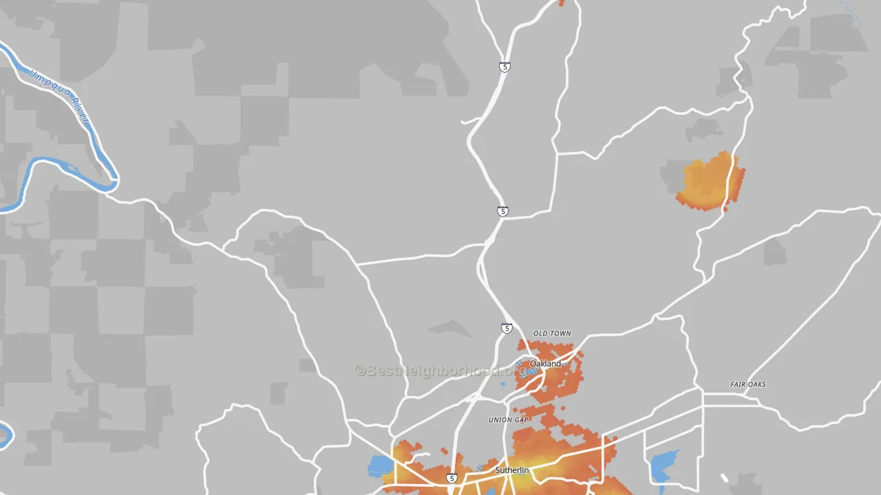 Bike Grade map of 97462, OR