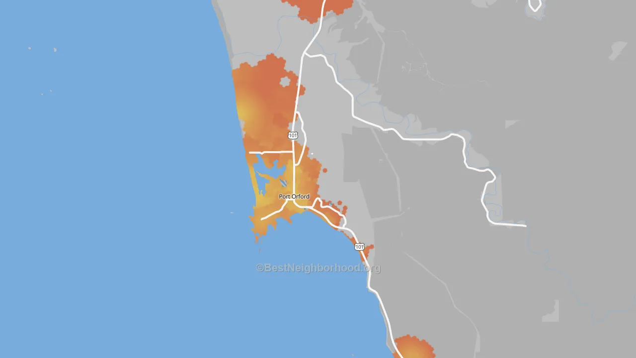 Bike Grade map of 97465, OR