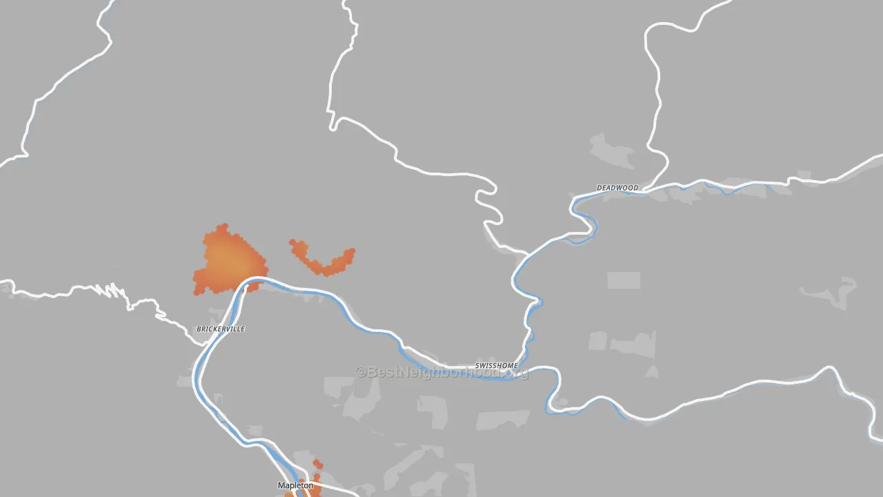 Bike Grade map of 97480, OR