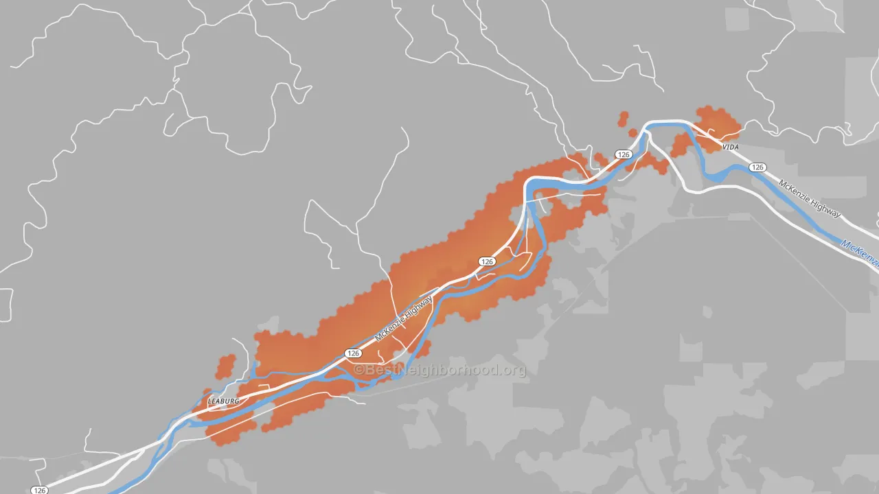 Bike Grade map of 97489, OR