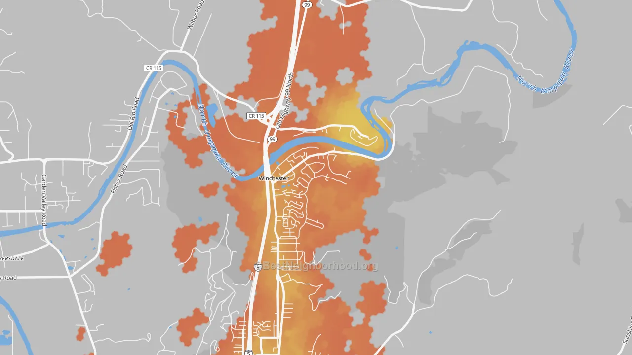 Bike Grade map of 97495, OR