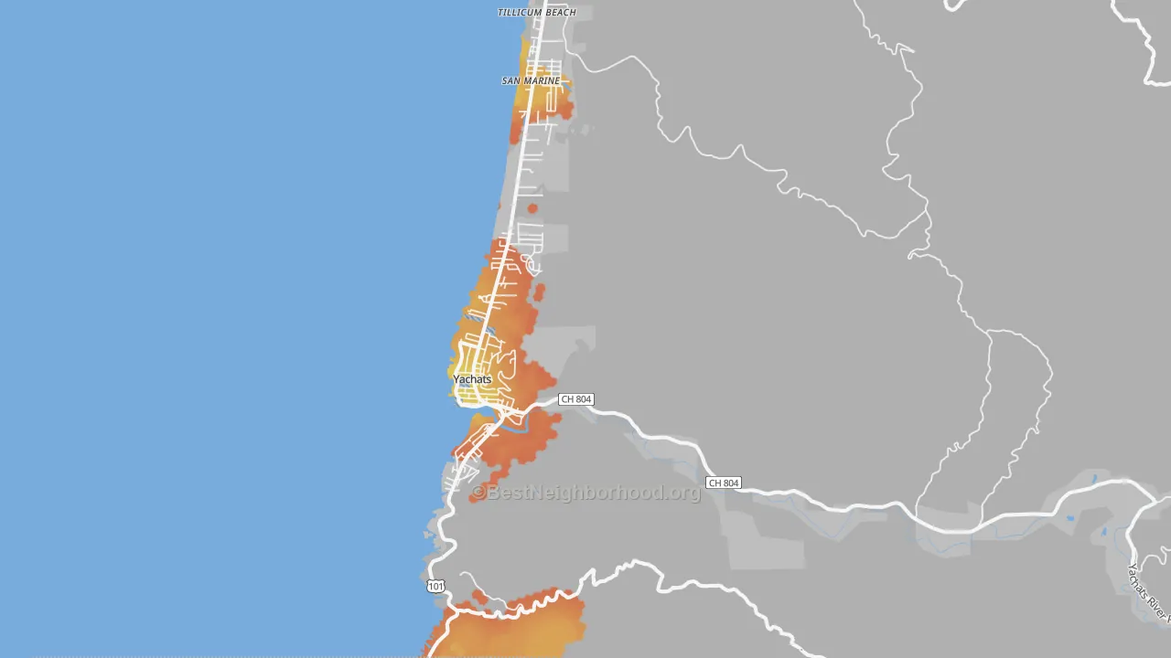 Bike Grade map of 97498, OR