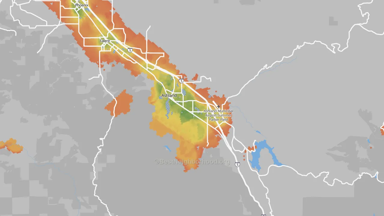 Bike Grade map of 97520, OR