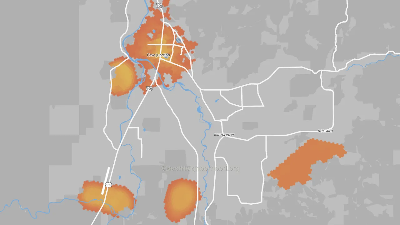 Bike Grade map of 97523, OR
