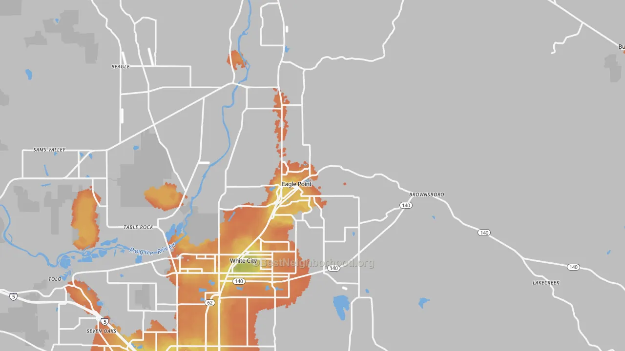 Bike Grade map of 97524, OR