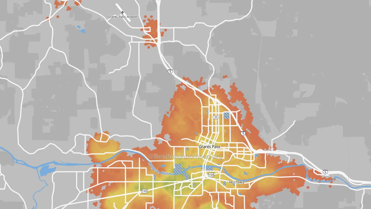 Bike Grade map of 97526, OR