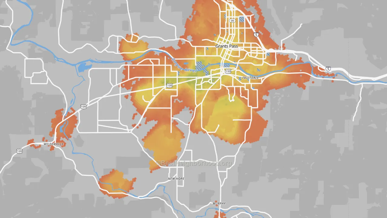 Bike Grade map of 97527, OR