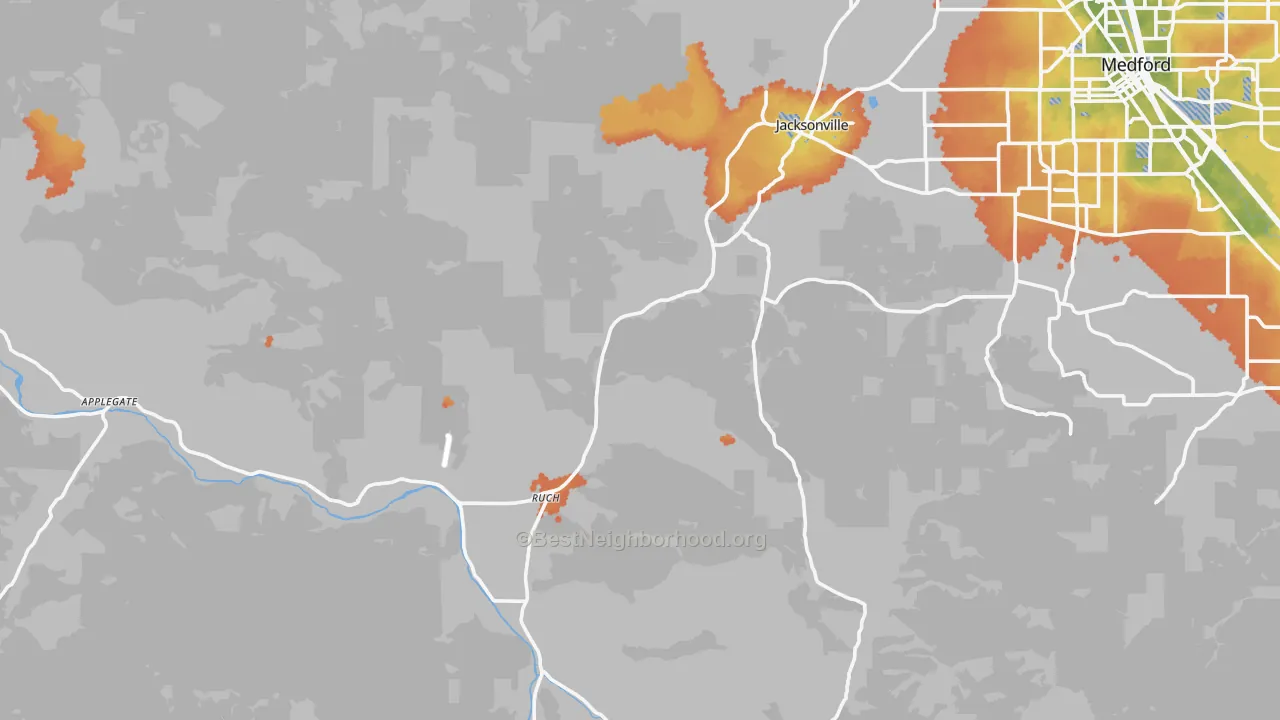 Bike Grade map of 97530, OR