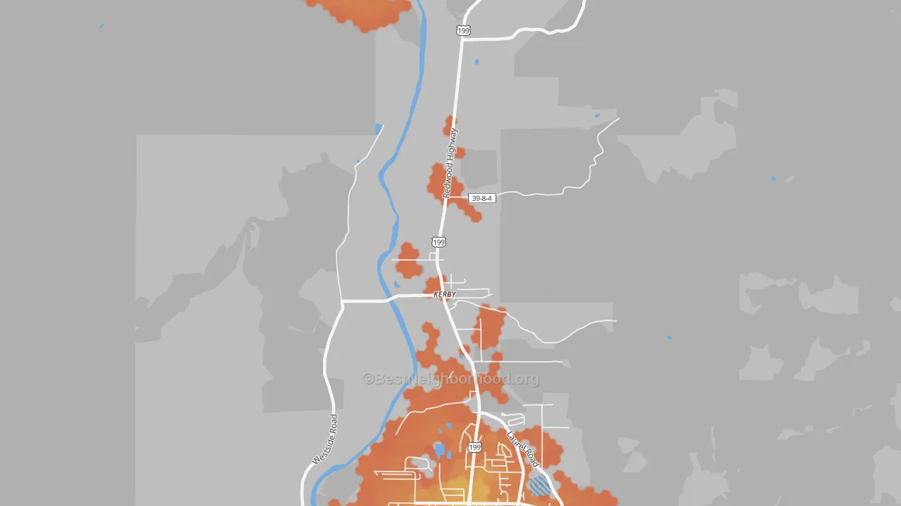 Bike Grade map of 97531, OR