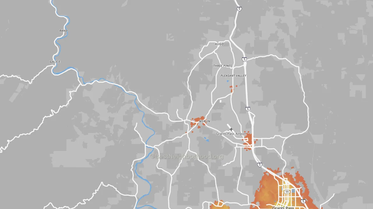 Bike Grade map of 97532, OR